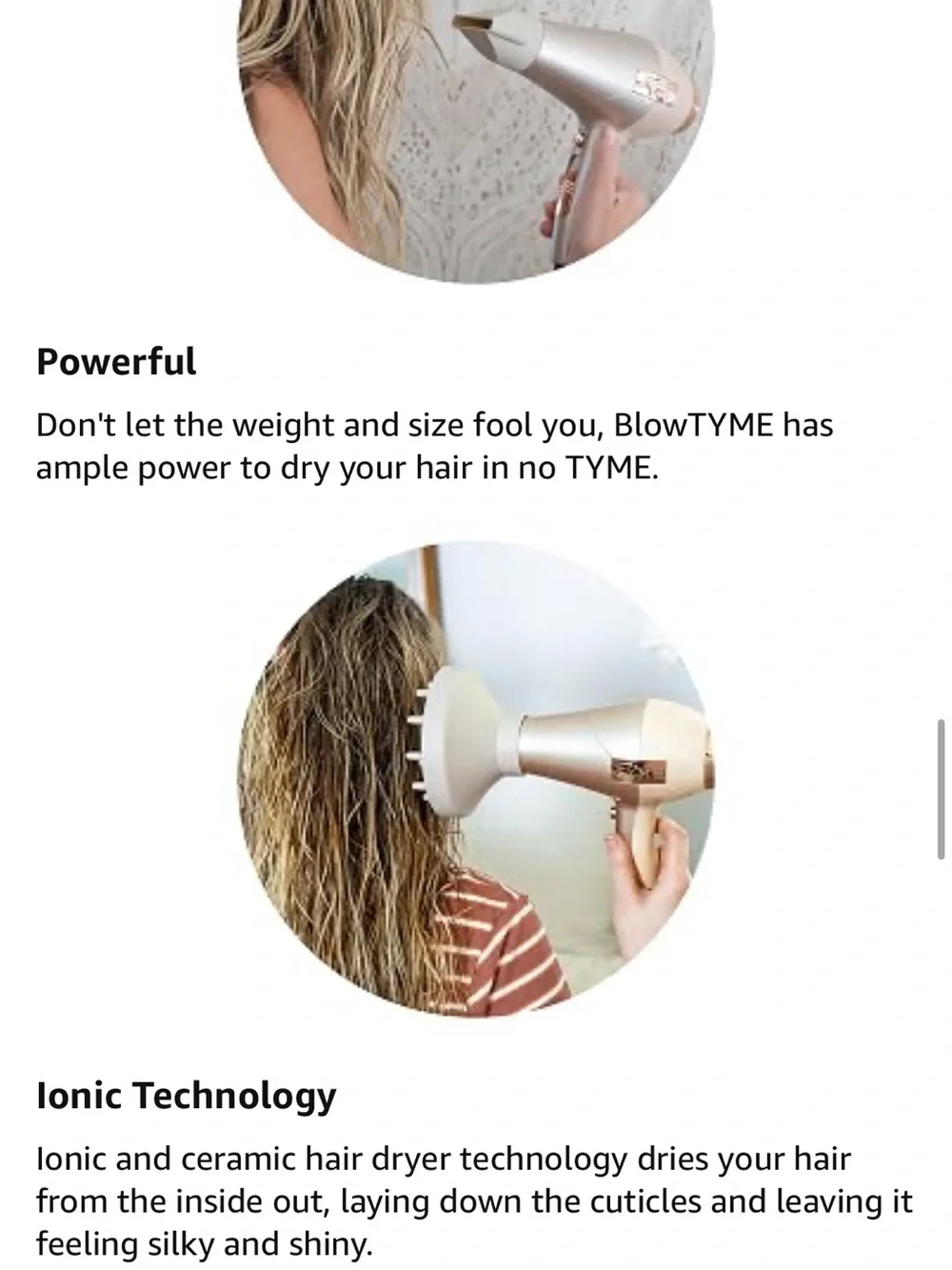 BlowTYME hairdryer Rose Gold powerful lightweight like new